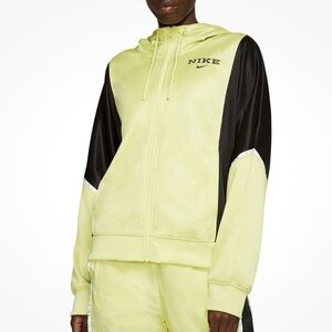 Nike Neon Green and Black Zip-Up Hoodie